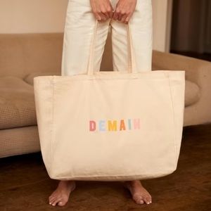 NWOT Sezane Large Tote Bag Demain 100% Organic Cotton